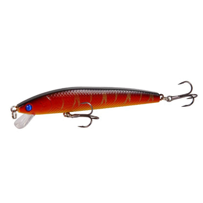 10Pcs Long Tail Minnow Fishing Lure 10cm 9g Floating Hard Bait Artificial Wobbler Crankbait 3D Eye  Fishing Tackle