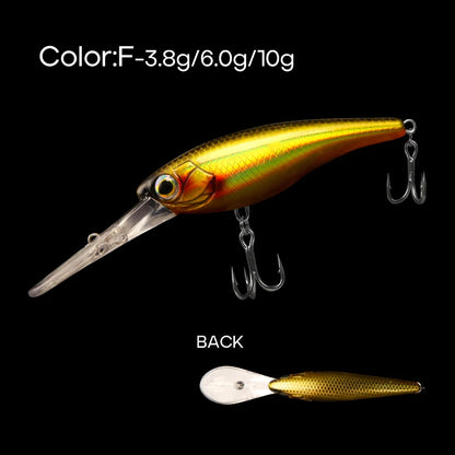 LETOYO Suspending Minnow 3.8g 6g 10g 0-4m  Deep Diving- BASS, PIKE, TROUT, WALLEYE