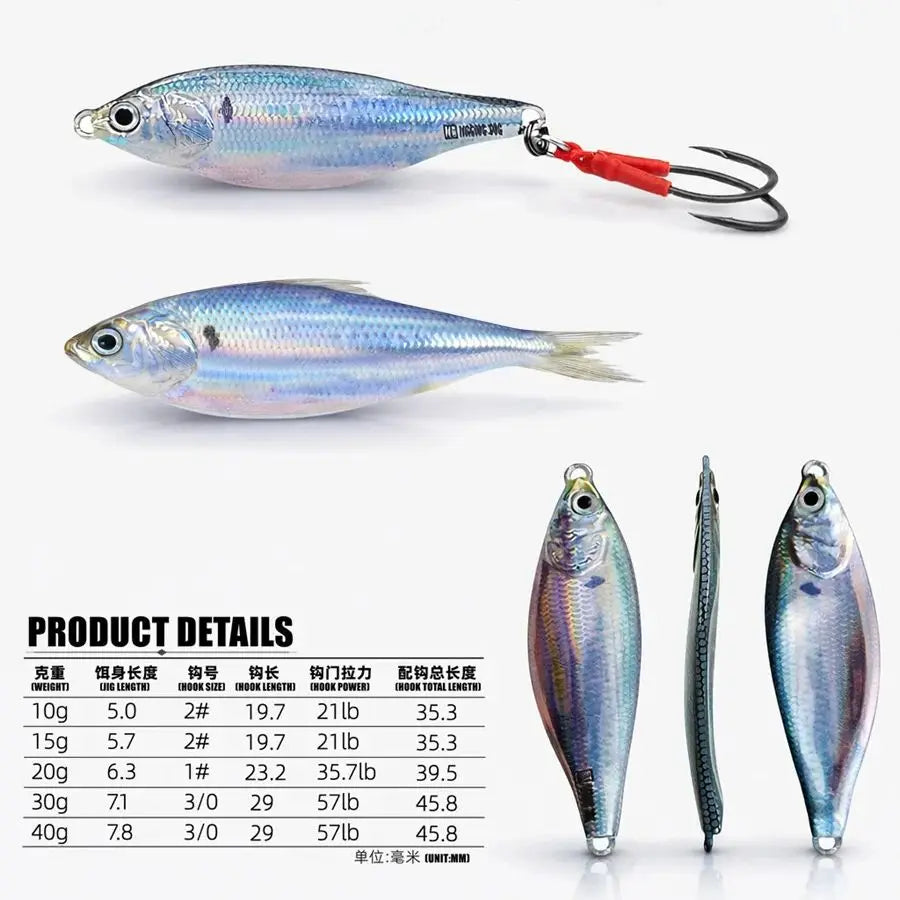Metal Jig Bait Spinner Sinking 3D Eye Color Laser Spinning Gear Luring Cast Fishing Tackle Blade Hook Pesca VIB Lure