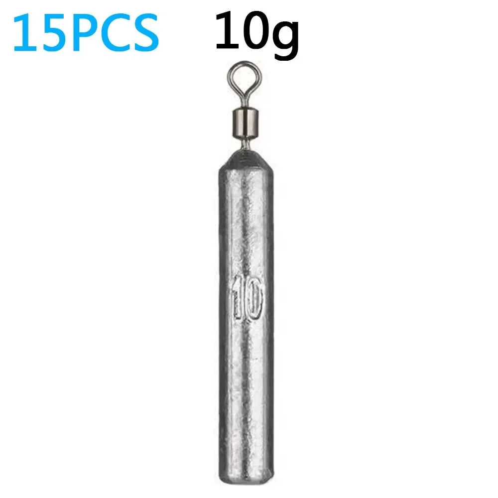 Fishing Weight 15PCS/Lot Sinker Mold 3.5g 5g 7g 10g 14g 20g Tube Bullet