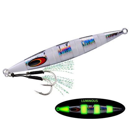 30g/60g/100g/150g/200g Fast Sinking Jigging Lure- Laser Coating- Luminous Jig for Trolling/ Jigging-TUNA, WAHOO ,MAHI/DORADO, KINGFISH, AMBERJACK, &ALL BOTTOM FEEDERS