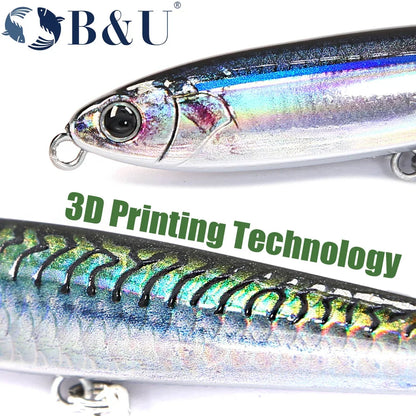 B&U Sinking Pencil Lure- Weight System- Great for Suspended Fish