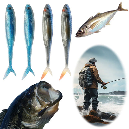 2Pcs Fishing Lures- Shad, Soft Artificial Bait for Pike, Bass, Trout