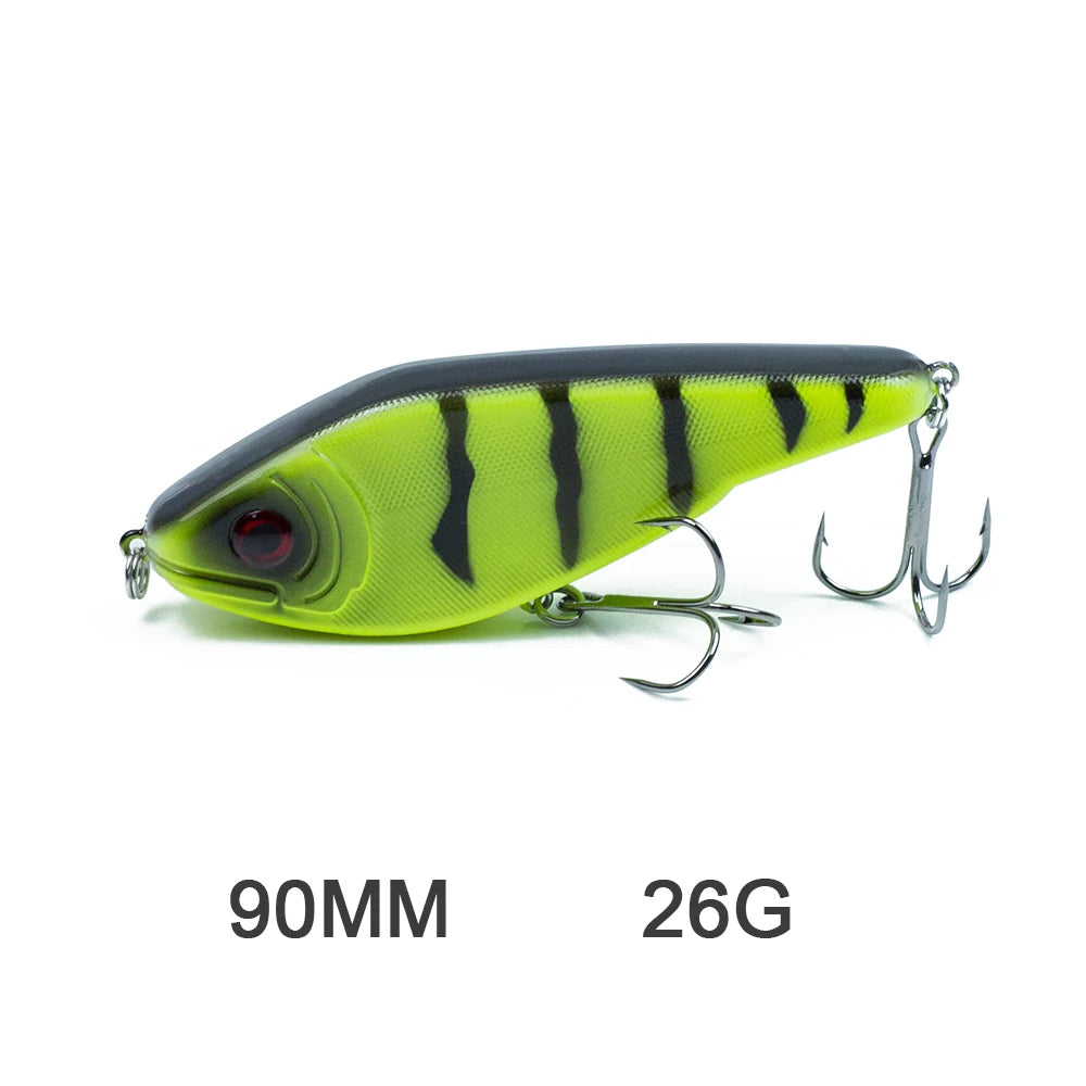 Hanlin Glide/Jerk-bait 75/90/120/150/mm 
FOR BASS, WALLEYE, PIKE, MUSKY, STEELHEAD, SALMON, CATFISH, STRIPERS & INSHORE SPECIES LIKE DRUM, SNOOK, SPECKLED TROUT