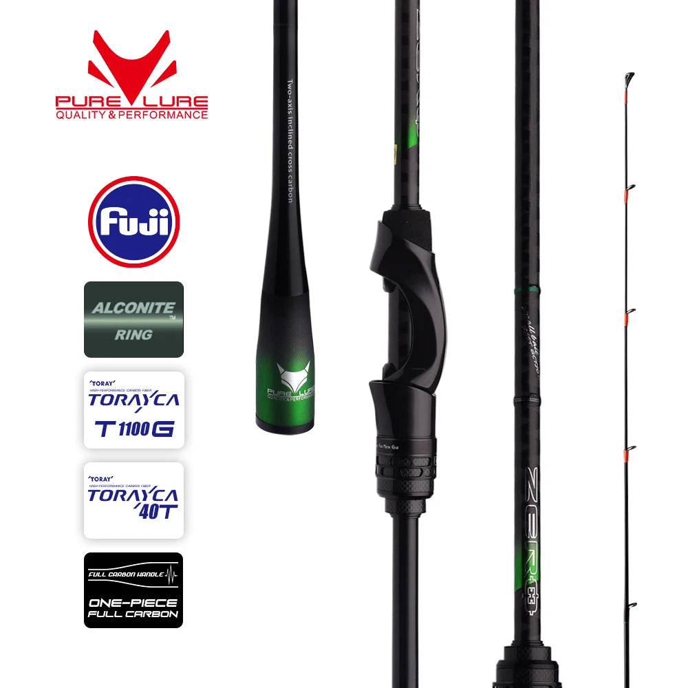 PURELURE ZERO Small Bait, Light, High Carbon, Long Throwing Spinning Rod, BFS , UL , Stream killer