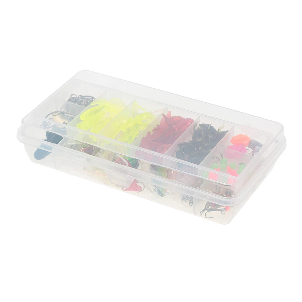 132PCS Fishing Lures/ Tackle- Mixed Hard Baits, Soft Baits, VIB Topwater & Floating Fishing Lures, Hooks/ Fishing Kit