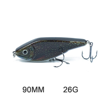 Hanlin Glide/Jerk-bait 75/90/120/150/mm 
FOR BASS, WALLEYE, PIKE, MUSKY, STEELHEAD, SALMON, CATFISH, STRIPERS & INSHORE SPECIES LIKE DRUM, SNOOK, SPECKLED TROUT