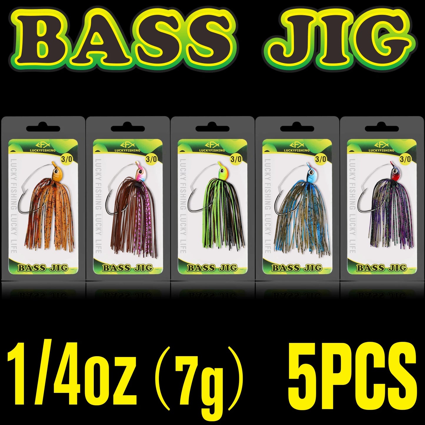 Bass Jigs Swim Jigs for Bass Fishing Jigs 5PCS 1/4oz 3/8oz Weedless Fishing Lures for Bass Pike Walleye Muskie