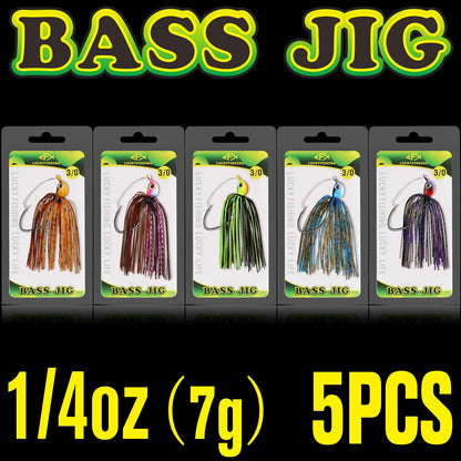 Bass Jigs Swim Jigs for Bass Fishing Jigs 5PCS 1/4oz 3/8oz Weedless Fishing Lures for Bass Pike Walleye Muskie