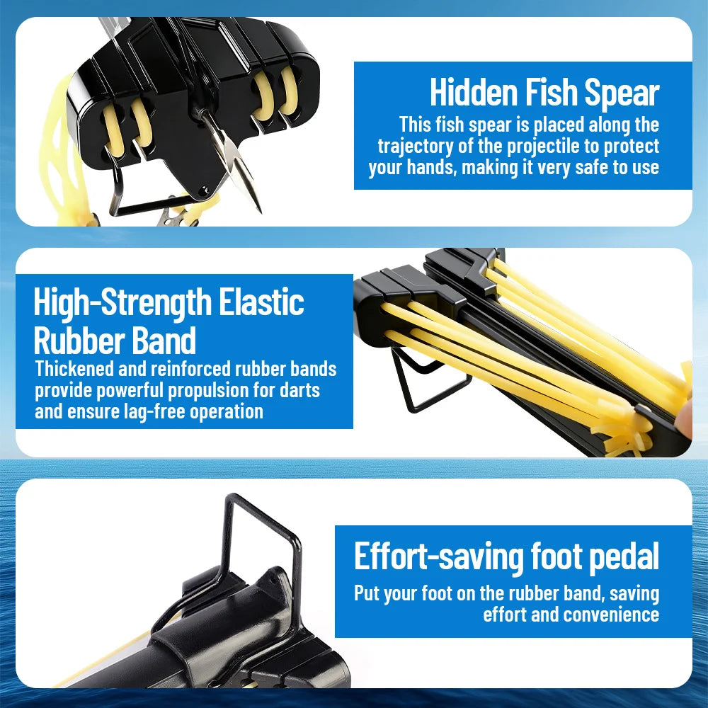 Fishing Slingshot Rod with Reel- Long Distance Fishing Tool - Aluminum- Outdoor Adult Fishing Device