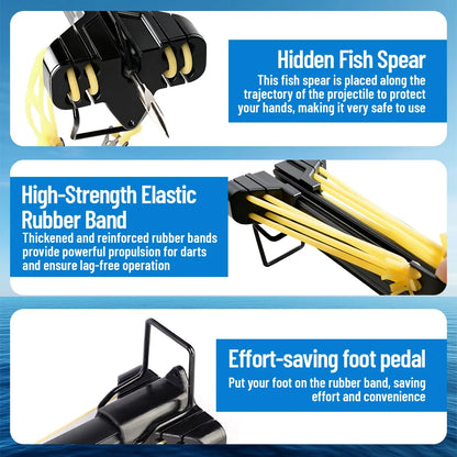 Fishing Slingshot Rod with Reel- Long Distance Fishing Tool - Aluminum- Outdoor Adult Fishing Device
