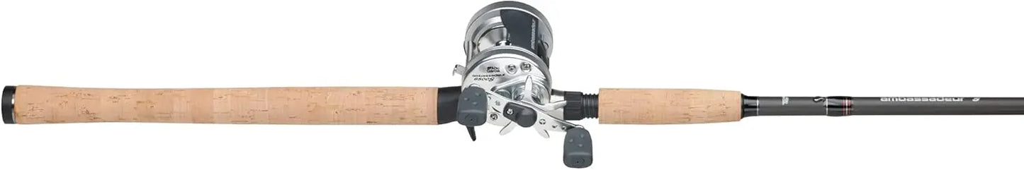 Professional Baitcast Fishing Rod and Reel Combo with Smooth Retrieve, Medium Heavy Power, 7' Length
