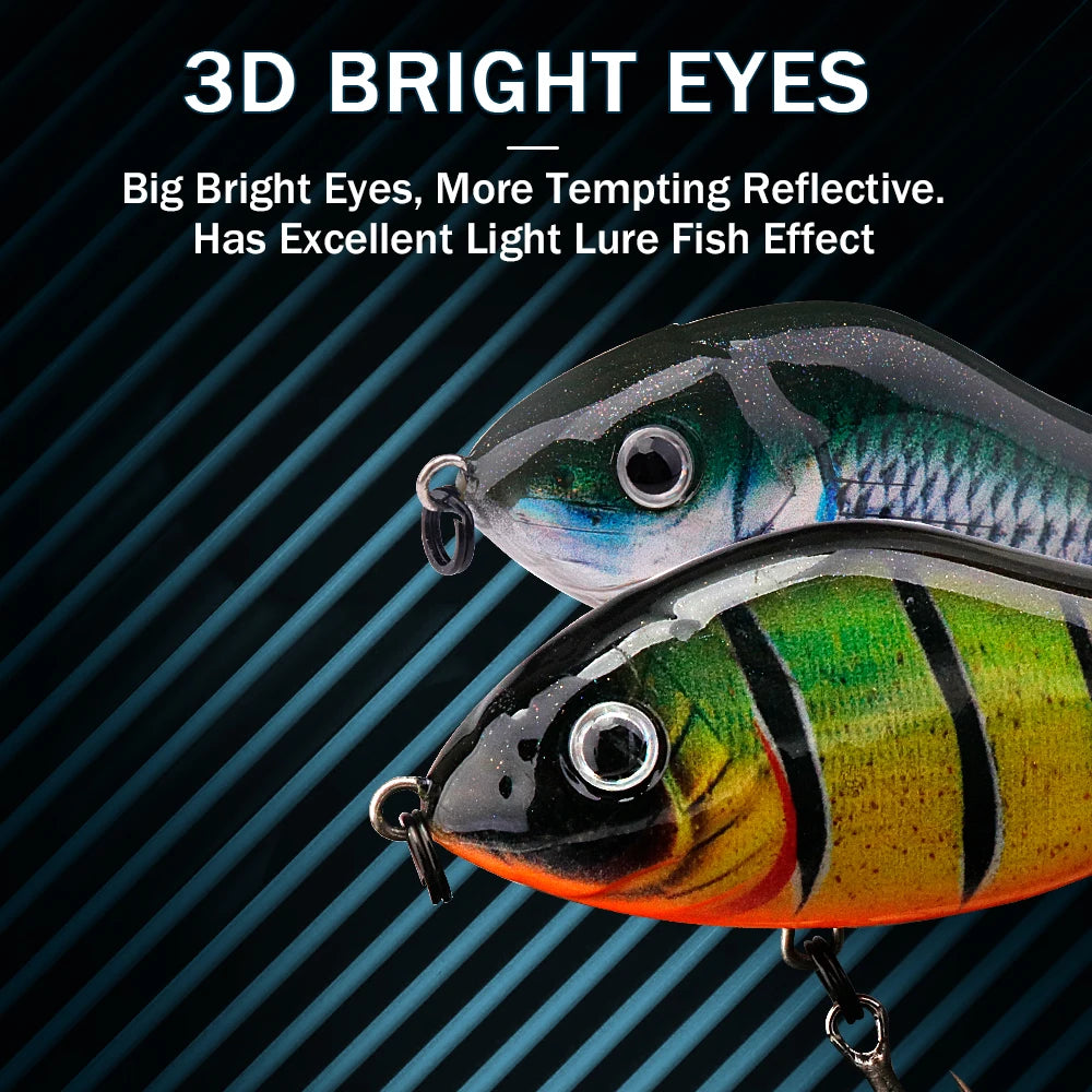 GOBASS Sinking Jerkbait- VIB Lure 60mm 13g Rattlin' Lipless Crankbait/ for BASS, PIKE, WALLEYE, TROUT, SALMON- INSHORE GAMEFISH