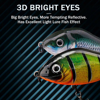 GOBASS Sinking Jerkbait- VIB Lure 60mm 13g Rattlin' Lipless Crankbait/ for BASS, PIKE, WALLEYE, TROUT, SALMON- INSHORE GAMEFISH