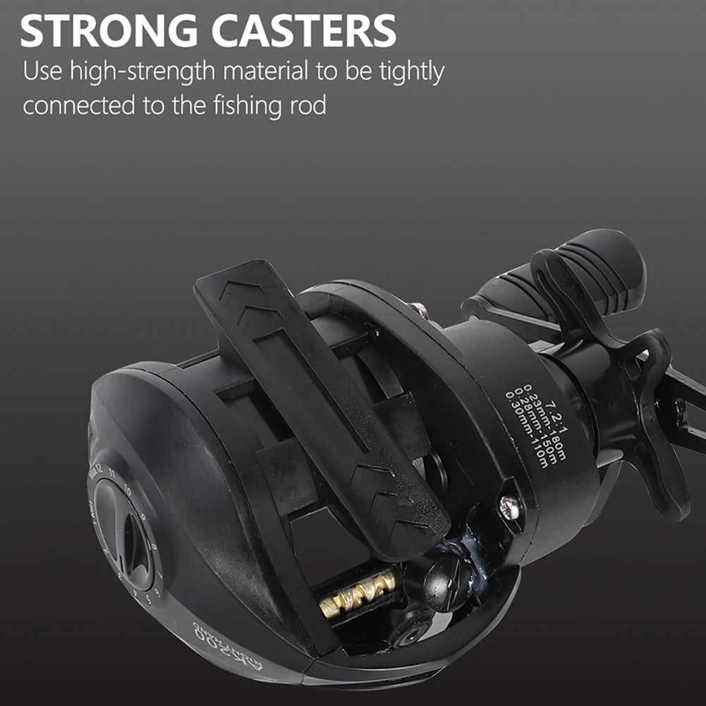 High Performance Baitcasting Reel, 7:2 to 1 Gear Ratio, 10kg Drag, 18 Plus 1BB Ideal for Beginner's Fishing