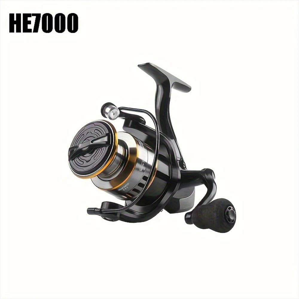 HE6000-7000 Spinning Reel - Smooth 5.2:1 Speed Ratio, 10KG Resistance, Interchangeable Left/Right Hand, Metal Line guide