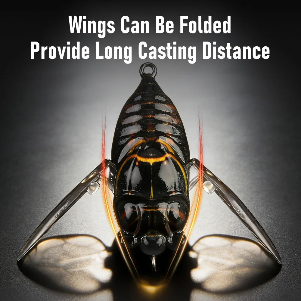 Kingdom 2026 New Cicada Topwater Lure With Wings 21mm 1.6g 27mm 2.4g - Hard Bait For Freshwater Bass or any PREDATOR species