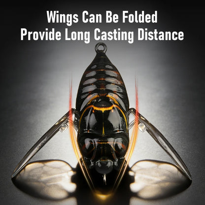 Kingdom 2026 New Cicada Topwater Lure With Wings 21mm 1.6g 27mm 2.4g - Hard Bait For Freshwater Bass or any PREDATOR species