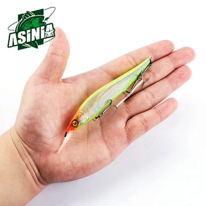 ASINIA Professional  110mm 14g Dives 1.8m/ SP Fishing Lures 
JERKBAIT FOR BASS, PIKE, WALLEYE, TROUT/SALMON, PERCH, CRAPPIE
