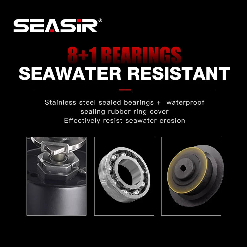 Seasir Prospec Spining Reel P-Series- Ultralight, Carbon Fiber Washers ,8+1BB Max Drag 9Kg- Freshwater or Saltwater Fishing