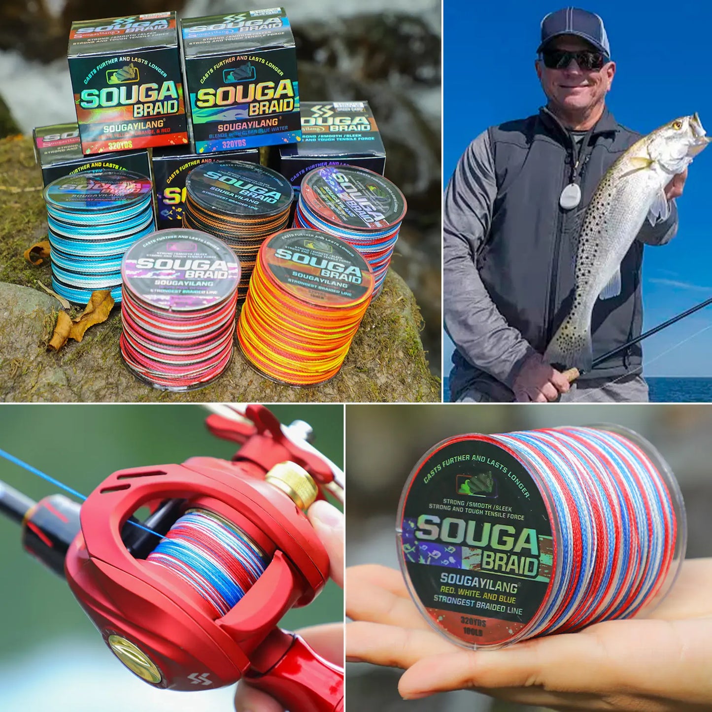 Sougayilang 4 Strand Braided Fishing Line 300M Multifilament  Japanese Braided Fishing line