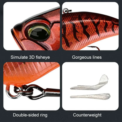 MEREDITH Apex Vibe F85mm 24g Wobblers- Lipless Crankbait/ Vibration Bait for Full Depth