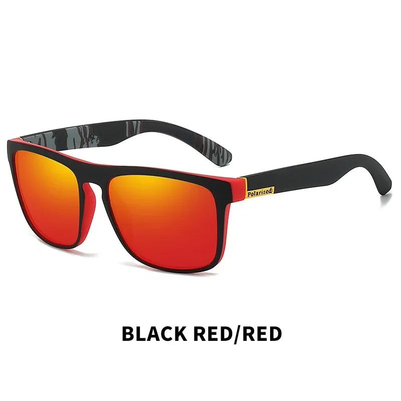 Black Polarized Square Sunglasses Men Women Fashion Classic Driving Shades for Outdoor Sports Cycling Travel Fishing