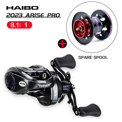 Haibo 23 ARISE PRO/PRO+ Baitcasting Fishing Reel 11B+1RB 6.4:1-8.1:1 Freshwater and Sea, Long Casting- Snakehead
