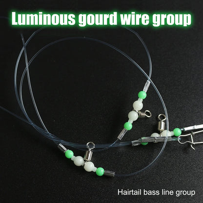 Night Glow Fishing Leaders Fishing Leader  with Swivels and Snaps  for Saltwater Freshwater