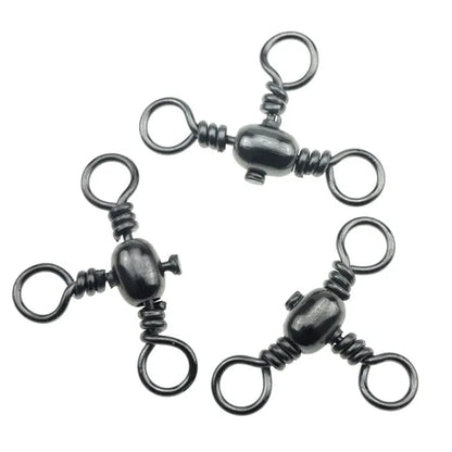 50PCS/Bag Fishing Accessories Black Nickel T-Swivel, for 3-Way Rigging
