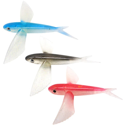 Flying Fish Lures Vivid, Lifelike Soft Bait for Saltwater, Freshwater Fishing