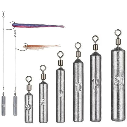 Fishing Weight 15PCS/Lot Sinker Mold 3.5g 5g 7g 10g 14g 20g Tube Bullet