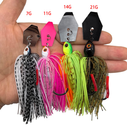 Mycena Chatter Bait 7G/9G/11G/14G/21G BLADED JIG--for BASS, WALLEYE, TROUT, PIKE - PREDATORS