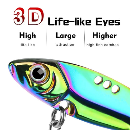 3PCS BLADE-BAIT, Metal Jig - 7g-25g VIB- Sinking/  Pesca, Pike, Carp, Sea Fishing, and ALL Freshwater Species Lure