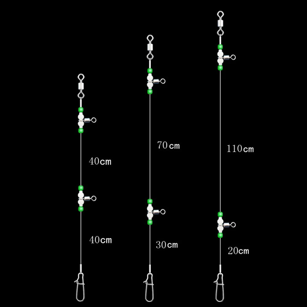 Night Glow Fishing Leaders Fishing Leader  with Swivels and Snaps  for Saltwater Freshwater