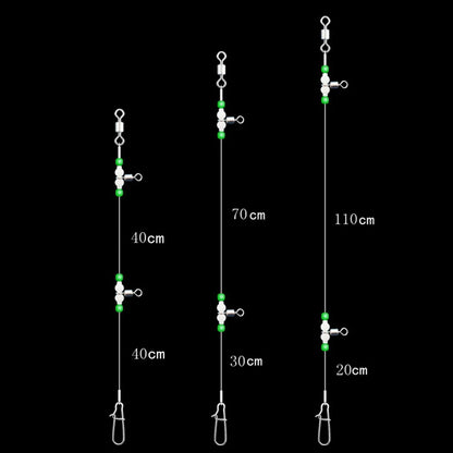 Night Glow Fishing Leaders Fishing Leader  with Swivels and Snaps  for Saltwater Freshwater
