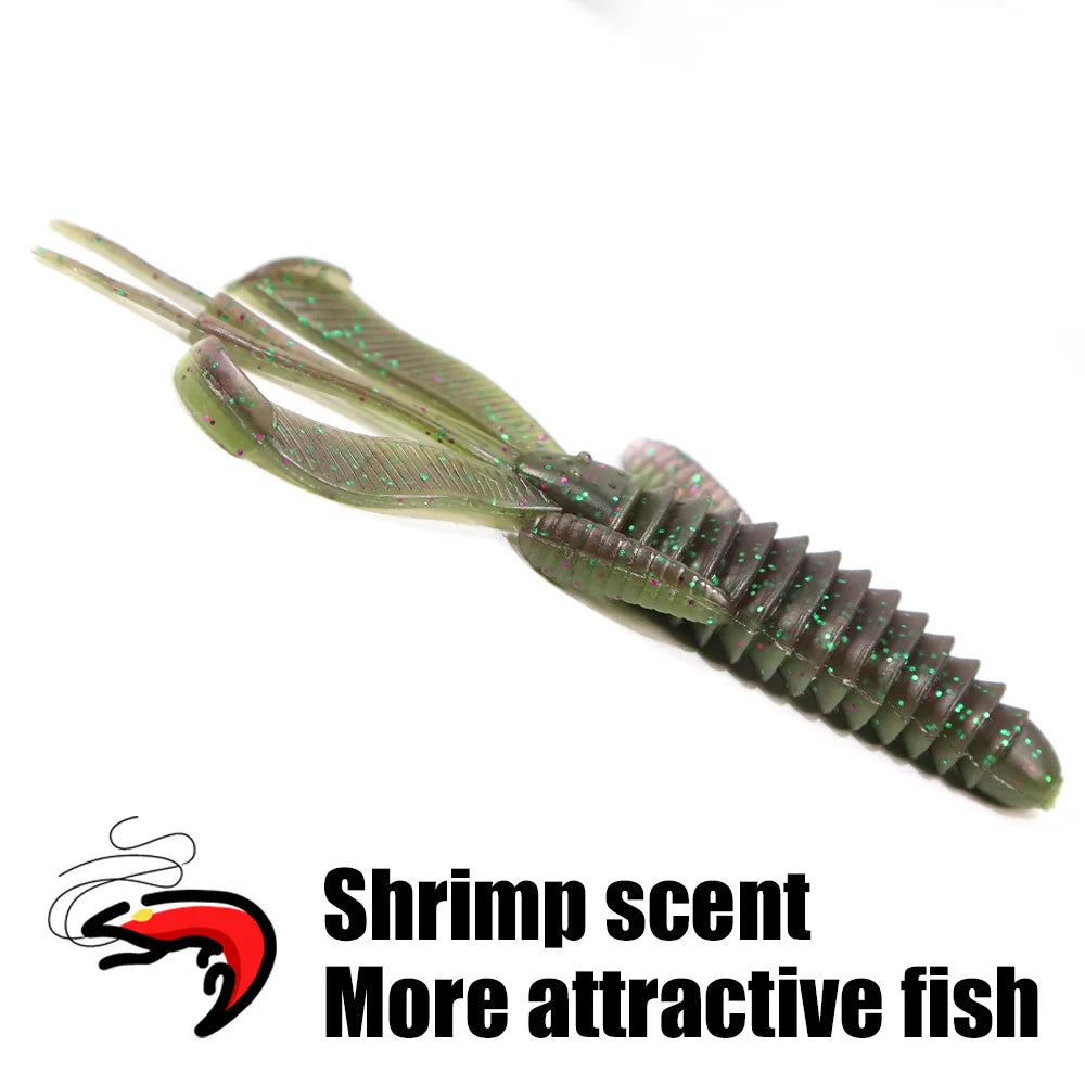 PEAK Craws Lures 6pcs 86mm Softbait for BASS! Great for Texas rigging, Carolina, Jig,or Chatterbait trailer