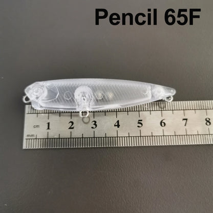TheTime 10Pcs DIY Blank Lure Body 5.8/12/15g Unpainted Spearhead RYUKI 65/80/95mm Transparent Sinking Minnow,Hard Baits