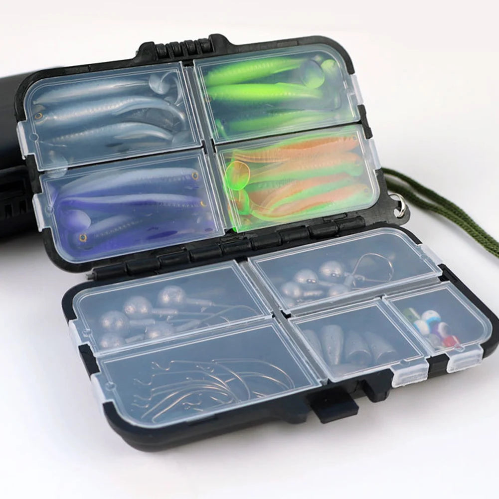 40pcs Silicone Lure Set with Jig Heads, for Carp, Pike, Zander, Bass, Eyes