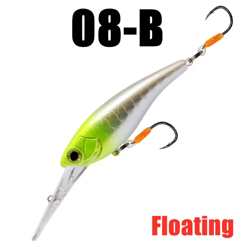 GREENSPIDER Suspending Crankbait-Minnow/ 65mm 10g Shad Hard Bait, Deep Diver, Depth 1.5m / Long Casting
BASS, PIKE, TROUT, WALLEYE, SALMON