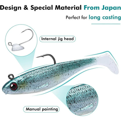 Pre-Rigged Soft Swimbait for ALL PREDATOR SPECIES